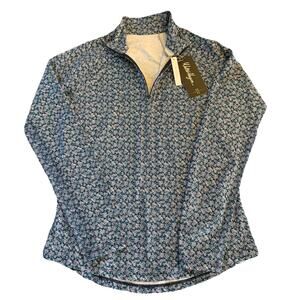 Walter Hagen Women's Size S Performance P11 UV Suncover 1/4 Zip Dogwood Ditsy
